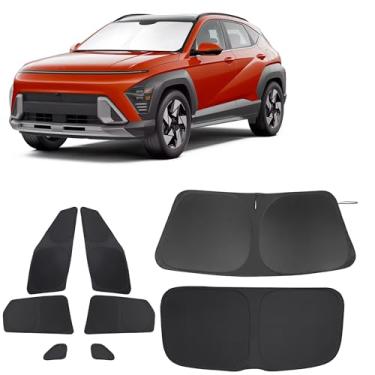 Imagem de Fannyc Para-brisa Para-brisa Carro Para-brisa Dobrável Cobertura Completa Personalizada para Hyumdai Kona 2024-2026 Acessórios Cortinas de Janela de Carro Bloquear Sol Raios UV 8 Peças