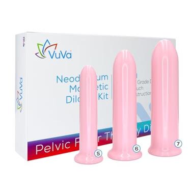 Imagem de Tamanho 5,6,7 Conjunto vaginal magnético de neodímio de três - Feito nos EUA livre de BPA VuVa suave com ímãs. Plástico de grau médico. 5004LA-3