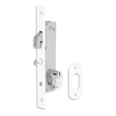 Imagem de Fechadura Porta De Correr Haga Externa Suprema Bico De Papagaio Com Contratrinco - Branca