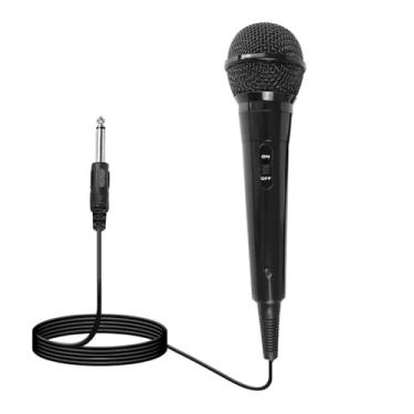 Imagem de Microfone portátil com fio, microfone de mão de karaokê para cantar com cabo de 2 metros e interruptor liga/desliga, ideal para alto-falantes, máquina de canto de karaokê, amplificador, mixer