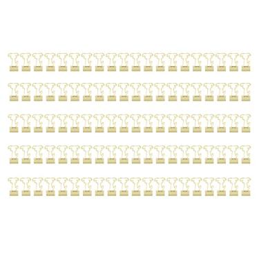 Imagem de Clipes para pasta de cachorro, clipes de metal fofos com força de fixação forte, clipes de papel dobrável para documentos, certificados, organização de roupas, ouro 100 peças