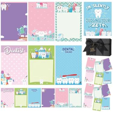 Imagem de Gilprop Conjunto de notas adesivas para dentistas, 12 peças, presentes com tema de dentes, blocos fofos, blocos de postes engraçados com caixa, cartão de felicitações, presente de Natal para