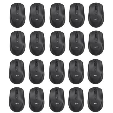 Imagem de Kit 20 Mouses Sem Fio Recarregável Mega M180 Preto DPI Ajustável