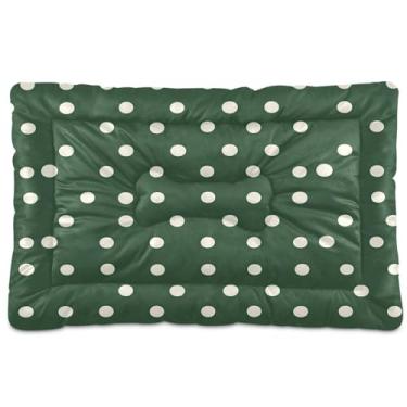 Imagem de CEBUGI Cama para cães de 91 x 61 cm, lavável, respirável, tapete para animais de estimação com fundo antiderrapante, almofada branca de bolinhas para cães pequenos e médios