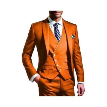 Imagem de Terno Masculino De 3 Peças Em Cor Sólida Para Casamento E Negócios, Co