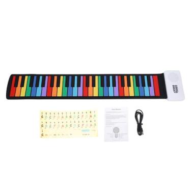 Imagem de Luocute Piano Roll Up de 49 Teclas, Teclado Eletrônico Portátil Com Alto-falantes Integrados, Recurso de Gravação, para Iniciantes e Músicos Viajantes (Versão colorida)