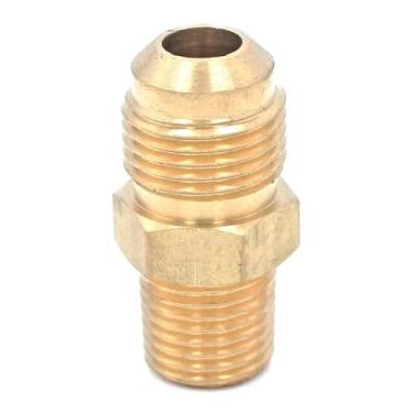 Imagem de SAE macho 5/20.3 cm-18 UNF Fit Tube OD 3/20.3 cm - 1/10.2 cm NPT macho latão SAE 45 graus conectores de encaixe de tubulação 1000PSI