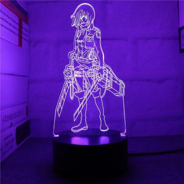 Imagem de Decoração de anime 3D Night Light Attack on Titan Levi Ackerman