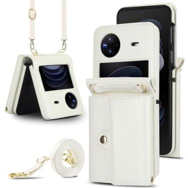 Imagem de Capa carteira flip para vivo, porta-cartões com bloqueio RFID e alça destacável, couro durável e TPU, 4 compartimentos para cartão, proteção contra quedas, capa flip com suporte para uso diário