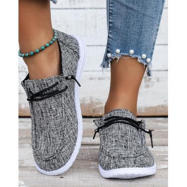 Imagem de Tênis feminino com plataforma de malha plus size – Meias antiderrapantes de malha respirável para caminhadas casuais, calçados esportivos leves e confortáveis, Cinza, 37