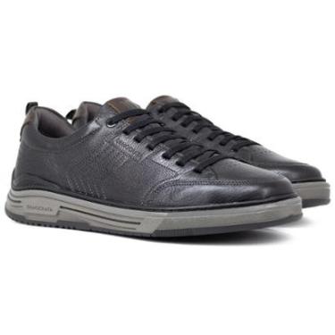 Imagem de Tênis Masculino Democrata Casual Denim Dylan Couro Cadarço Elástico 640101 Cor:;Tamanho:37-Masculino