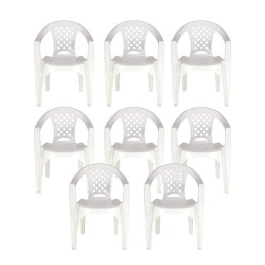 Imagem de Kit 8 Cadeiras Tramontina Iguape Polipropileno Empilháveis Branco
