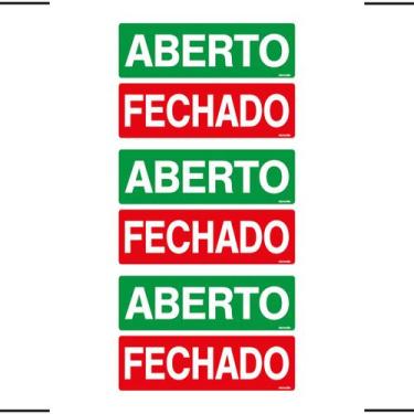 Imagem de Combo 3 Placas De Sinalização Aberto / Fechado 30x10 Ekomunike - P-30 