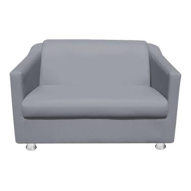 Imagem de Namoradeira Tilla Decorativa 2 Lugares Corino Cinza