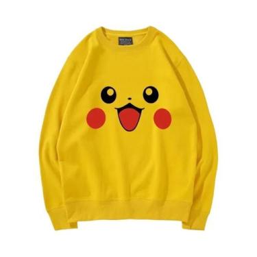 Imagem de Moletom Unissex Engraçado Pikachu Pokémon Com Gola Redonda E Expressõe