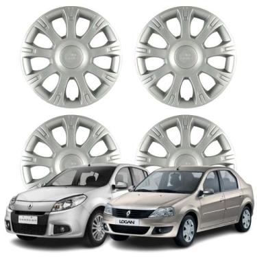 Imagem de Jogo Calota Aro 14 Renault Sandero Logan 2009-2013 Fixação por Pressão