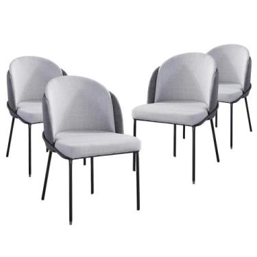 Imagem de Kit 04 Cadeira de Jantar Nevada Cinza Estofada para Sala de Jantar - S