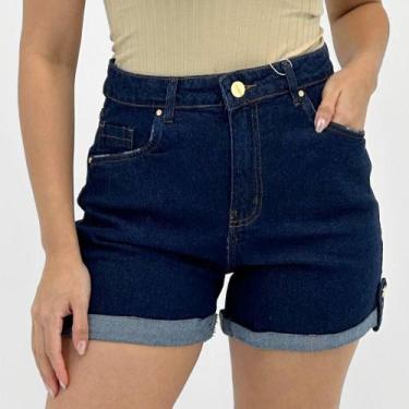Imagem de Shorts Young Style Jeans Mom Feminina, 48, Jeans escuro