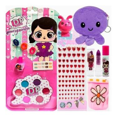 Imagem de Kit Maquiagem Infantil Batom Brilho Sombra Chaveiro Emoji - Y888