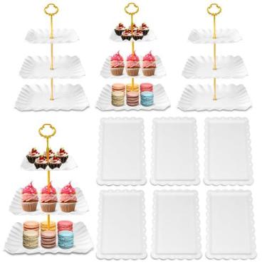 Imagem de Conjunto de Expositor para Sobremesas DIDROOM 10 Peças Branco Elegante