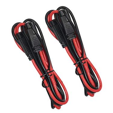 Imagem de [Pacote com 2] Cabo de extensão SPARKING 12 AWG SAE para SAE, 2 pinos, cabo de conexão rápida, resistente com tampa à prova d'água (3 pés)