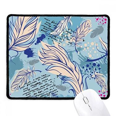 Imagem de Mousepad Feather Water Ocean Dot com borda costurada, tapete de borracha para jogos