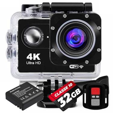 Imagem de KIT Câmera De Ação M10 4K + 32gb + Bateria Extra Controle Remoto Wifi Filmadora Sport Moto Bike Esportiva