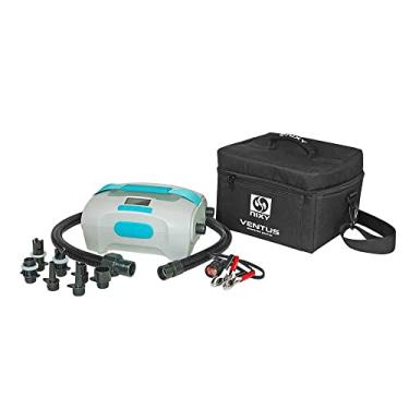 Imagem de Bomba de ar elétrica Ventus SUP, iSUP para pranchas infláveis de stand up paddle da NIXY, alta pressão 1-20PSI, estágio duplo de 12V e função de desligamento automático - 7 bocais ótimos para SUP