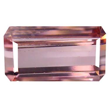 Imagem de Pedra preciosa natural solta de turmalina rosa não aquecida de 10 x 6 mm com corte octógono de 2,97 ct
