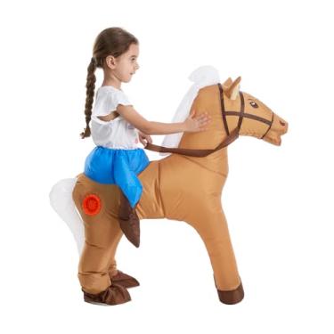 Imagem de HSCTEK Inflatable Horse Costume Toddler, Blow Up Ride On Horse Cosplay Kids Girls Boys, Riding Cowboy Cowgirl Halloween Costume Children 4T