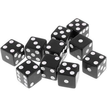 Imagem de 10Pcs Black 6-Sided Numbers Dice,Dice Cup,Dice Game Tools Design Standard Game Dice Game Accessories The Dice is Exquisite and Small