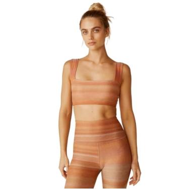 Imagem de Beyond Yoga Sutiã quadrado Softmark feminino, Listras ombré, G