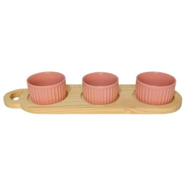 Imagem de Suporte em pinus para 3 ramekim de 190 ml rosa - LFF
