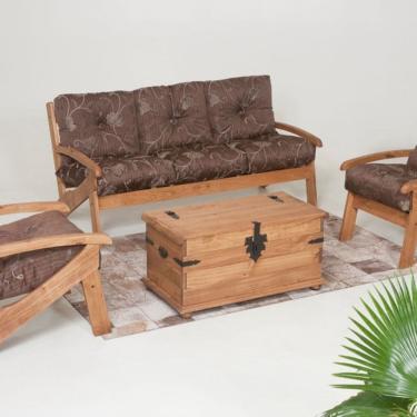 Imagem de Baú Decorativo Multiuso Corona 51,5cm X 91,5cm X 46cm Cera Envelhecido