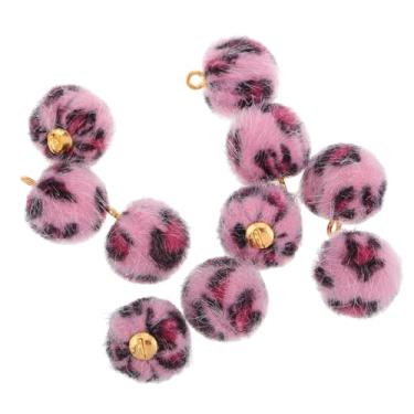 Imagem de Holibanna 10 Peças Pompons Estampa De Leopardo Pompons De Pelúcia Para De Borla Charme Pingente Chaveiro Fabricação De