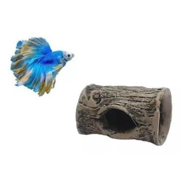 Imagem de Tronco Mini Casinha Do Betta Para aquários Fragata