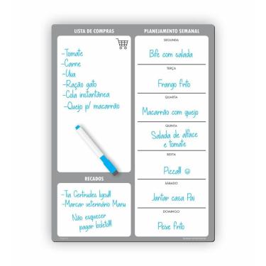 Imagem de Ímã De Geladeira Porta Recados Vários Cinza