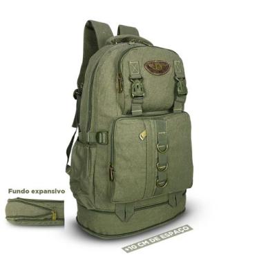 Imagem de Mochila Masculina 50l Litros Em Lona Moderna Expansiva - KVN, Verde