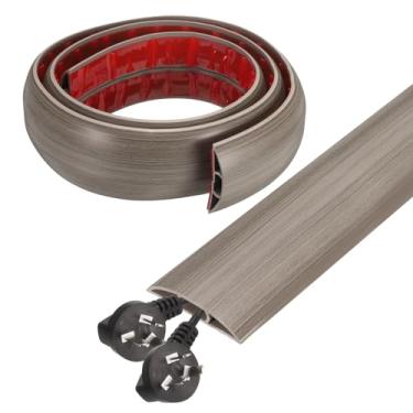 Imagem de HARFINGTON Capa de cabo de 1,2 m L 0,5 x A 0,3 Canal interno PVC esconde extensão, protetor de fios para evitar desvios de cabos, gerenciamento de cabos, cinza claro