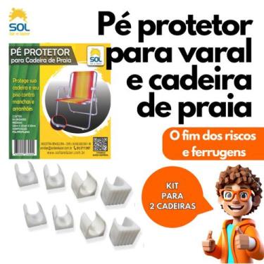 Imagem de Kit Sapatas Protetor de Pé para 2 Cadeiras de Praia e/ou Varal de Chão