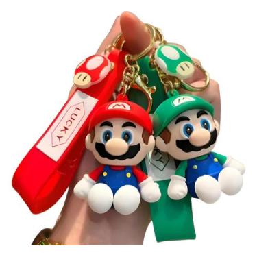 Imagem de Kit 2 Chaveiros 3d Mario E Luigi Coleção Chave Carro Bolsa Pingente - 
