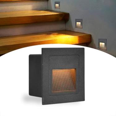 Imagem de Balizador Parede Externo Embutido Preto Quadrado Led Lup51