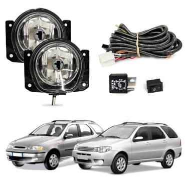 Imagem de Kit Farol de Milha para Palio Weekend 2001 a 2012 G2 G3 Completo com Chicote Botão e Relê Auxiliar Neblina