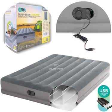 Imagem de Colchão Inflável Casal Queen Elétrico Dura-Beam 64114 c/ bomba USB INT