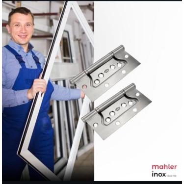 Imagem de Kit 3 Dobradiças de Sobreposição com anel Malher Inox 304 - MAHLER INO