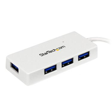 Imagem de StarTech.com Hub USB 3.0 de 4 portas - 5 Gbps - Hub USB multiportas com cabo integrado - extensor USB 3.2 geração 1 para seu laptop - branco, TAA (ST4300MINU3W)