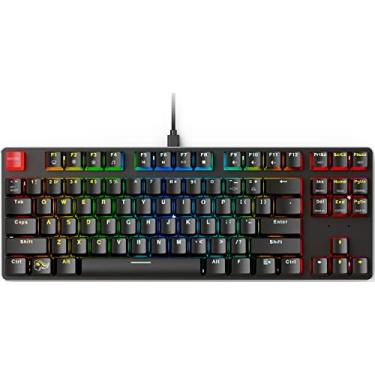 Imagem de Glorioso teclado personalizado para jogos - GMMK 85% TKL - Teclado mecânico com fio USB C - Interruptores e tampas de teclas RGB hot swap - Placa superior de metal preto