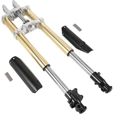 Imagem de Conjunto completo de amortecedor de garfo dianteiro de 45 mm/48 mm e braçadeira tripla para Dirt Pit Pro Trail Bike Motocross Upside Down Shocker 110cc 125cc 150cc