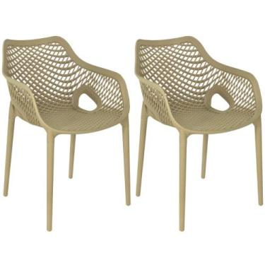 Imagem de Kit 2 Cadeiras de Jantar Design Suits com Braços Empilhável em Polipro