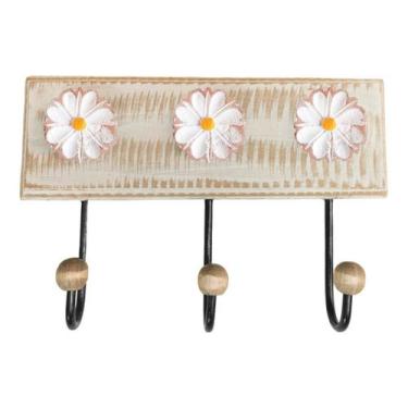 Imagem de Cabideiro Toalheiro 3 Ganchos Madeira e Ferro Artesanal. - Estilo Rúst